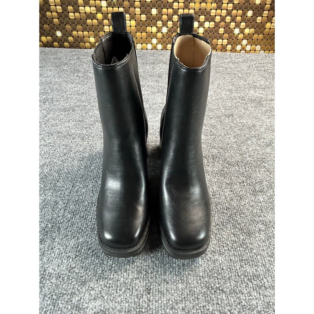 New Women's Black Chelsea Ankle Boots Block Heel Size 6.5 Medium - Picture 4 of 11